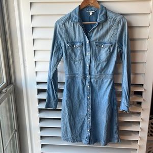 H&M western denim look dress uk size 8 US size XS EU 36